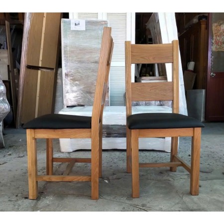 Square 90cm : Bàn Ăn Gỗ Sồi Vuông 90cm + 4 Ghế ( 2N - Mặt Nệm PU )